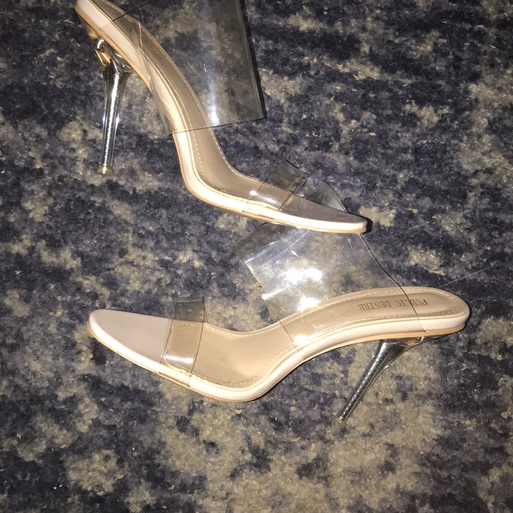 Public Desire nude clear heel
